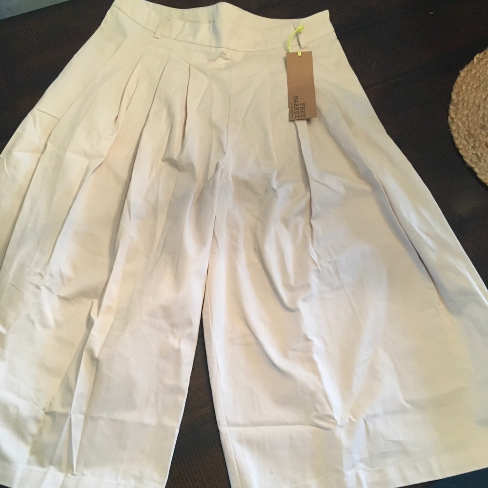 Tan/Beige Cotton Gaucho/Culotte pants/skirt